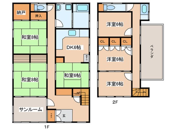 桜町貸家の物件間取画像